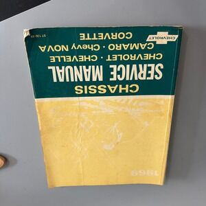 1969 Chevrolet Chassis Service Manual Corvette Camaro Chevelle Nova ST 130-69